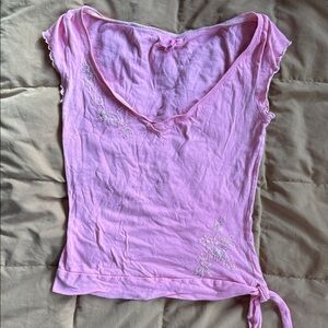 Abercrombie & Fitch Light Pink Wrap Blouse
